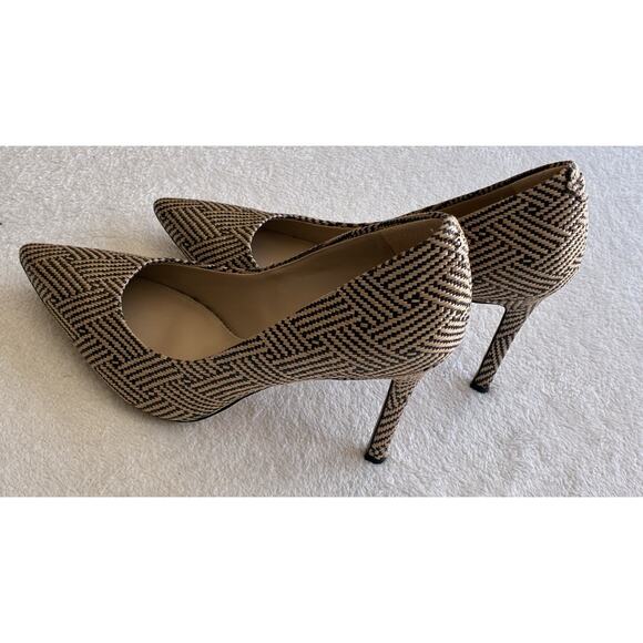 Sam Edelman Hazel Pumps Women's US 9 Tan Raffia Pointed Toe Stiletto Heel Shoes - Picture 4 of 11